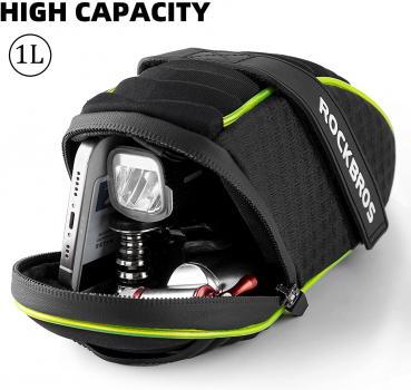 Preview: ROCKBROS | Fahrradsatteltasche – Reflektierende, Wasserdichte Tasche für Fahrradsattel, Fahrradzubehör